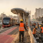 کراچی کی یونیورسٹی روڈ پر بی آر ٹی ریڈ لائن منصوبے کی تعمیر دوبارہ شروع