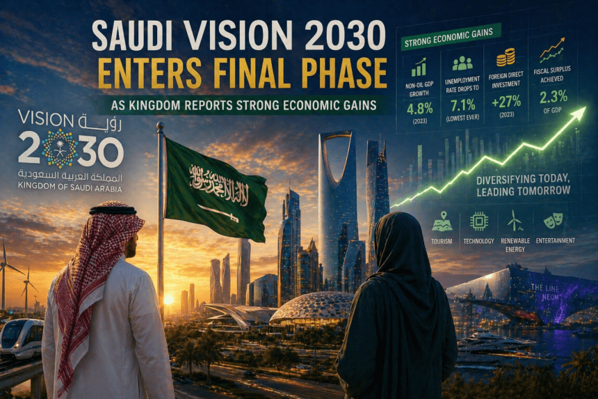 سعودی ویژن 2030 آخری مرحلے میں داخل، مملکت نے مضبوط معاشی پیش رفت رپورٹ کر دی