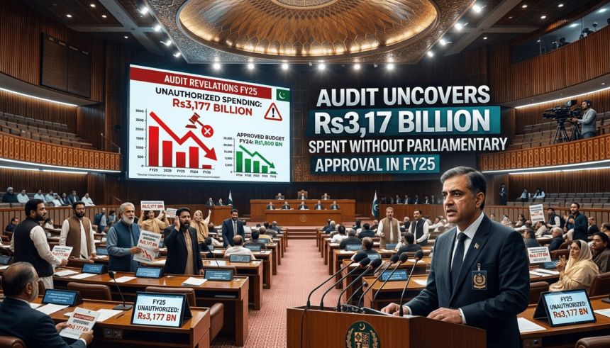 آڈٹ رپورٹ کا انکشاف: مالی سال 25-2024 میں 3,177 ارب روپے پارلیمانی منظوری کے بغیر خرچ