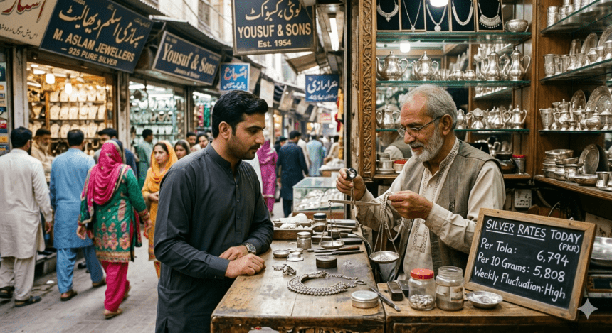 پاکستان میں چاندی کی قیمتوں میں ہفتہ وار اتار چڑھاؤ