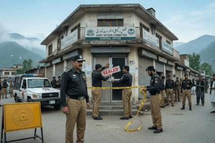 آزاد کشمیر پولیس نے مظفرآباد میں غیر فعال جے اے اے سی مرکزی دفتر سیل کر دیا۔