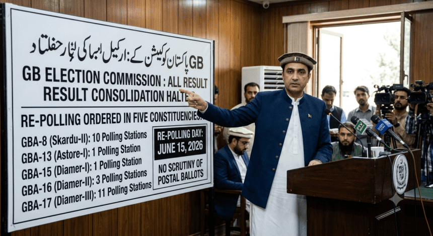 گلگت بلتستان الیکشن کمیشن کا 5 حلقوں میں دوبارہ پولنگ تک نتائج روکنے کا فیصلہ