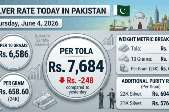 پاکستان میں چاندی کی قیمت آج – 4 جون 2026