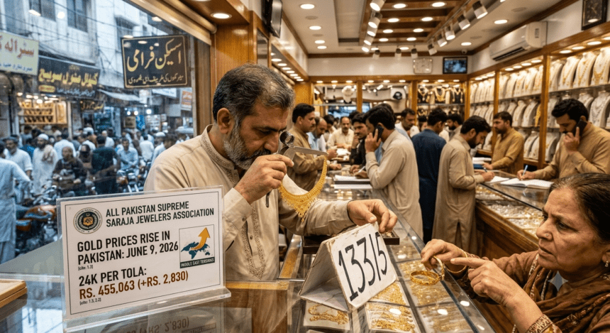 پاکستان میں سونے کی قیمتوں میں اضافہ — 9 جون 2026