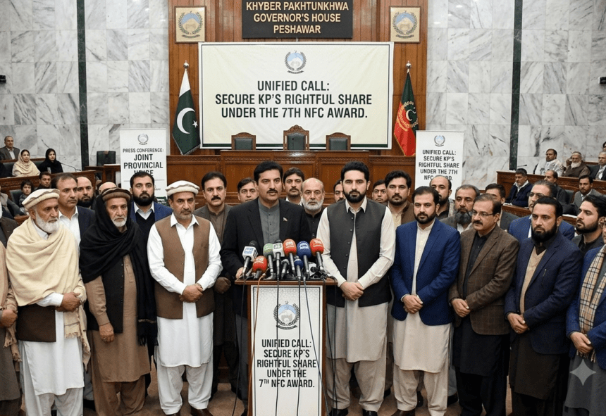 گورنر کندی کا این ایف سی ایوارڈ میں خیبرپختونخوا کے حصے کے لیے مشترکہ جدوجہد کا مطالبہ