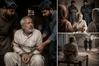 بیٹیوں کو جائیداد کا حصہ دینے پر بیٹوں نے باپ کو زنجیروں سے جکڑ دیا