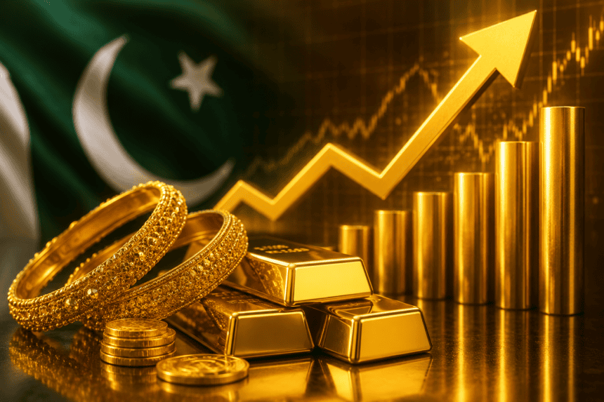 پاکستان میں سونے کی قیمتوں میں تیزی؛ فی تولہ نرخ نئی بلندیوں پر