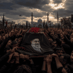 شہید ایرانی سپریم لیڈر کی نمازِ جنازہ: تہران کی فضاؤں میں 'انتقام' کے نعرے
