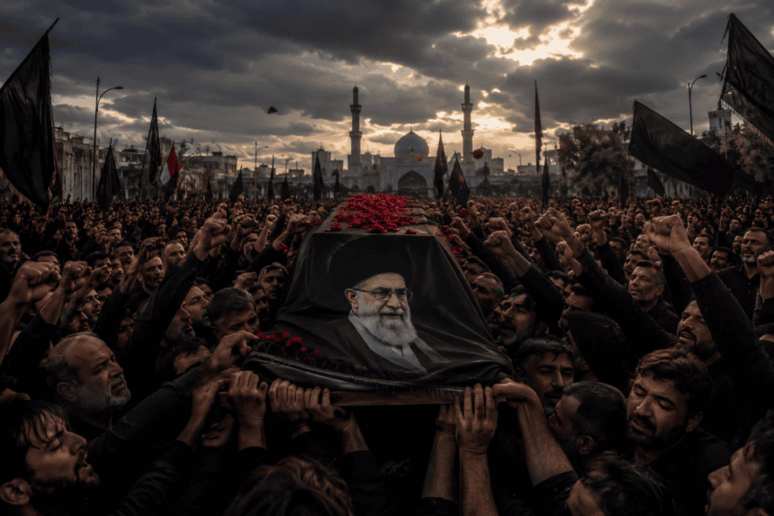 شہید ایرانی سپریم لیڈر کی نمازِ جنازہ: تہران کی فضاؤں میں 'انتقام' کے نعرے