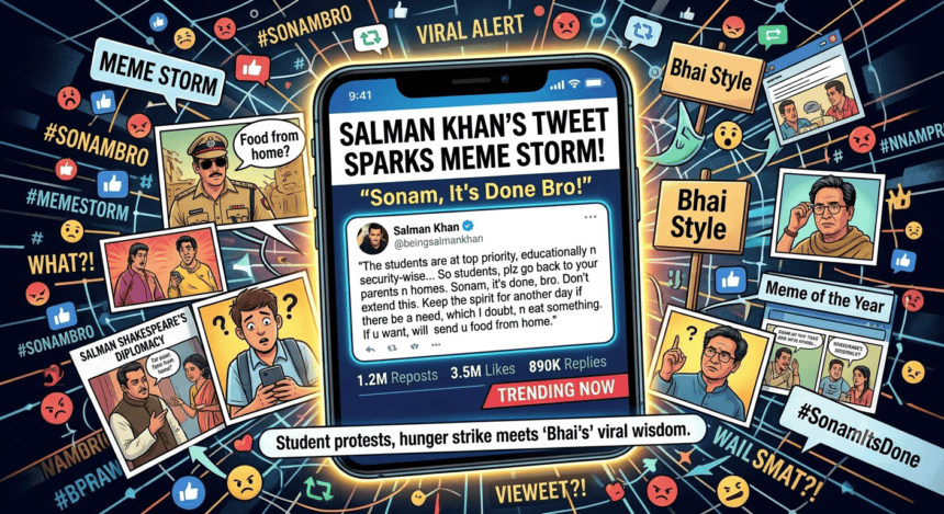 سلمان خان کی ’سونم، اٹس ڈن برو!‘ پوسٹ پر میمز کا طوفان، چیف جسٹس کے احتجاج سے متعلق ٹویٹ وائرل