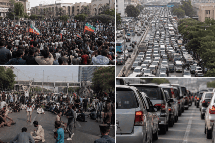 کراچی پریس کلب کے قریب پی ٹی آئی کا احتجاج، شہر کی اہم شاہراہیں بند