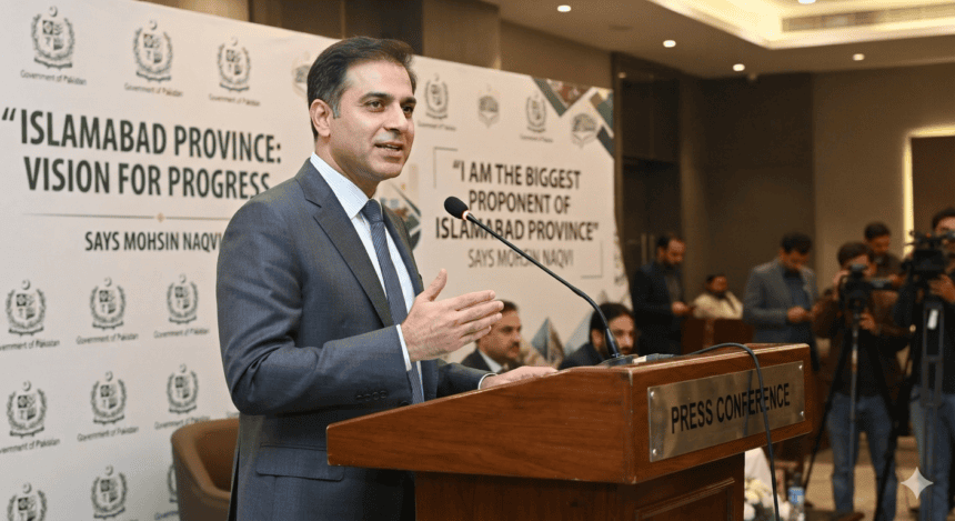 اسلام آباد کو صوبہ بنانے کا حامی ہوں، محسن نقوی کا اعتراف