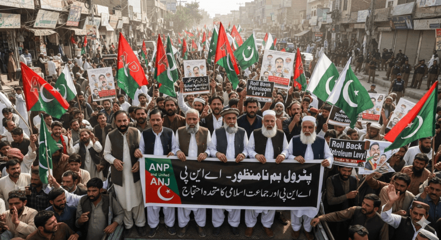 اے این پی کا پیٹرولیم لیوی کے خلاف جماعت اسلامی کے احتجاج میں شامل ہونے کا فیصلہ