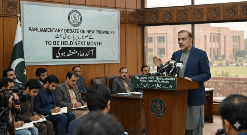 نئے صوبوں کے قیام پر پارلیمانی بحث: حکومت نے آئندہ ماہ کا اعلان کر دیا