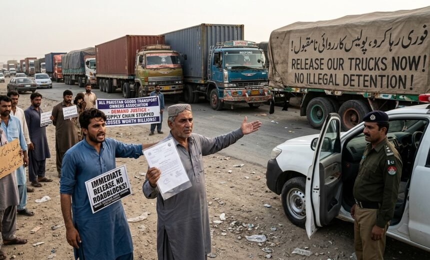 گڈز ٹرانسپورٹرز کا پولیس کی تحویل میں موجود گاڑیوں اور کنٹینرز کی فوری رہائی کا مطالبہ