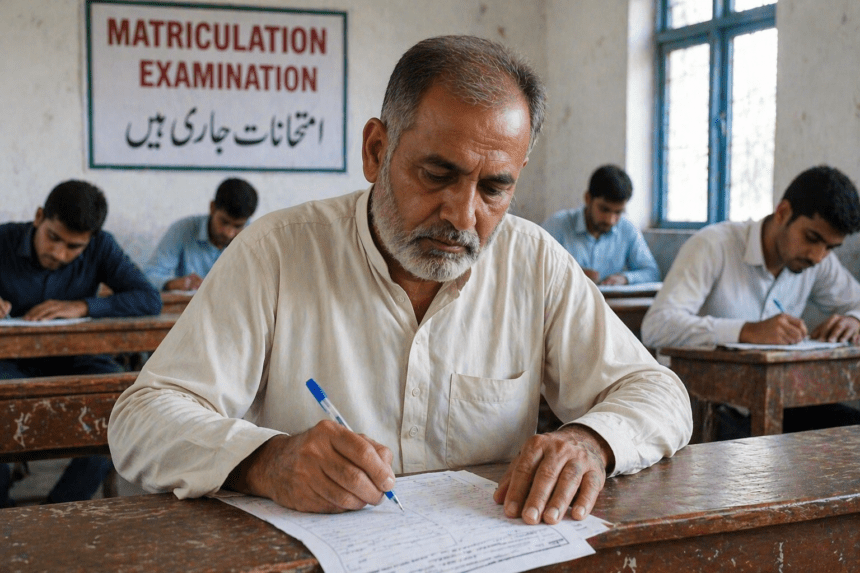 55-Year-Old Man Appears for Matric Exams in Muzaffargarh