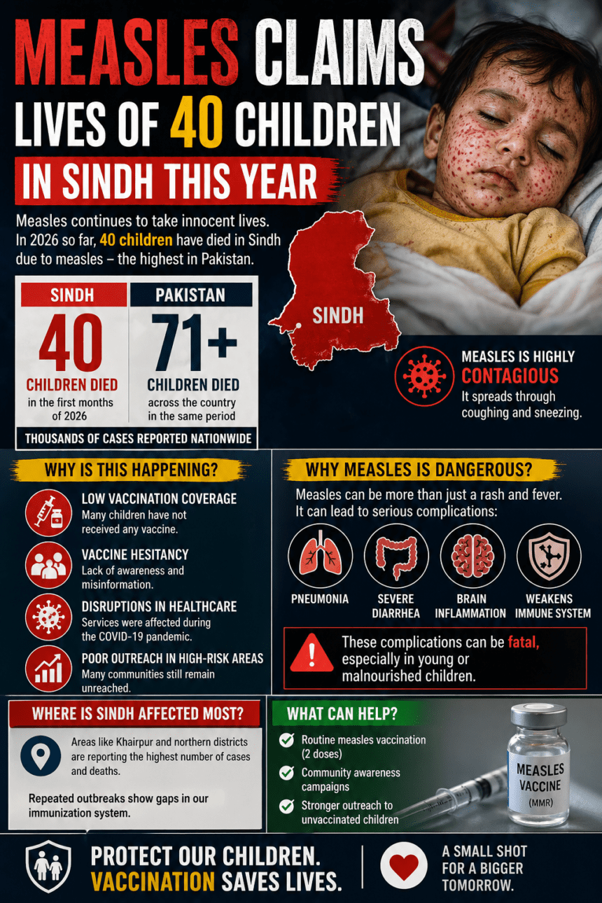 Measles claims lives of 40 children in Sindh this year