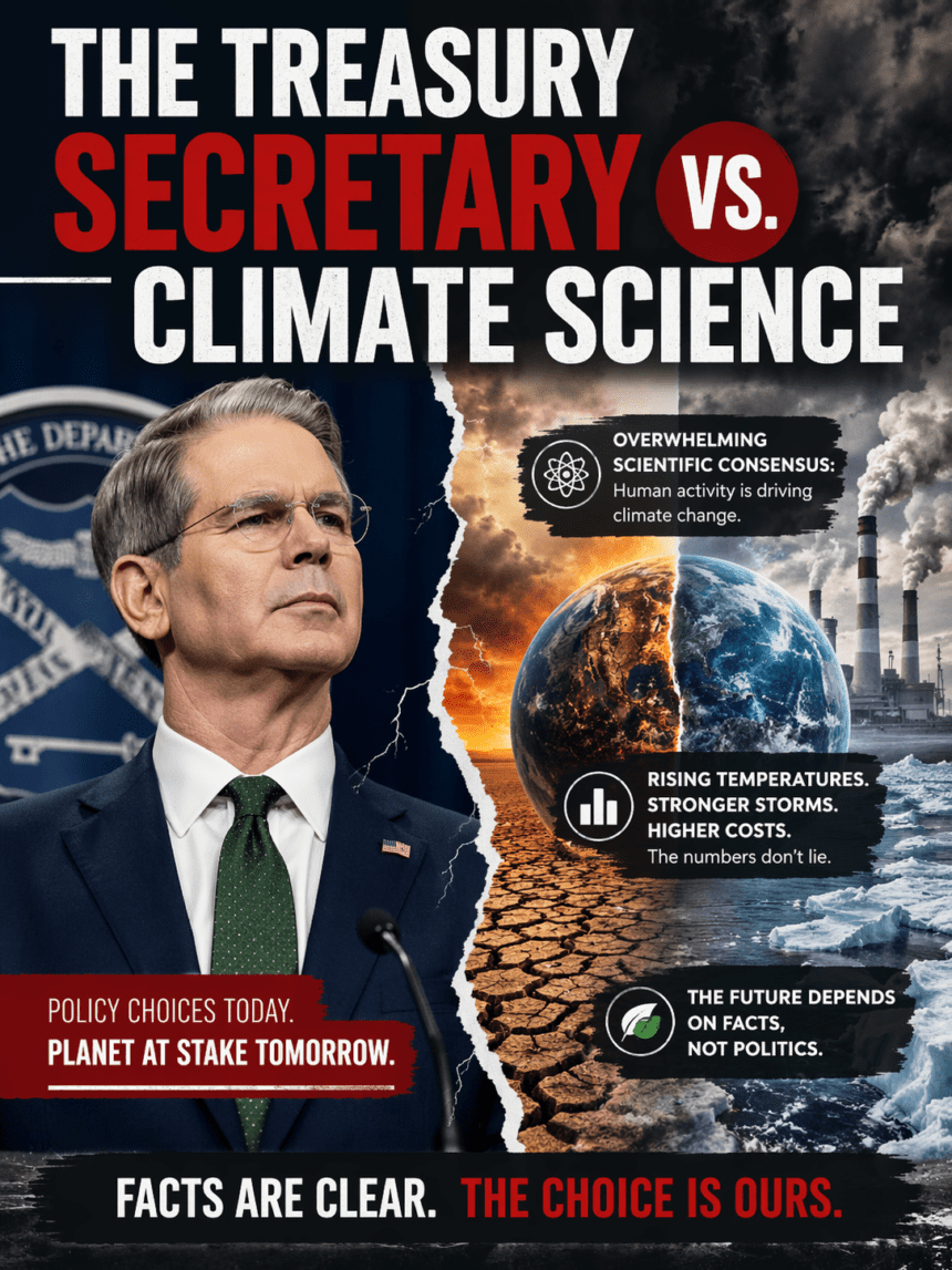 And that, in the end, is what gives this story its edge. This is not really the Treasury secretary versus environmental activists, or the Treasury secretary versus diplomatic fashion. It is the Treasury secretary versus a body of scientific evidence that has only grown stronger. He can try to narrow the mandate. He can cut the funding. He can change the language. What he cannot do is make the underlying climate risk disappear.