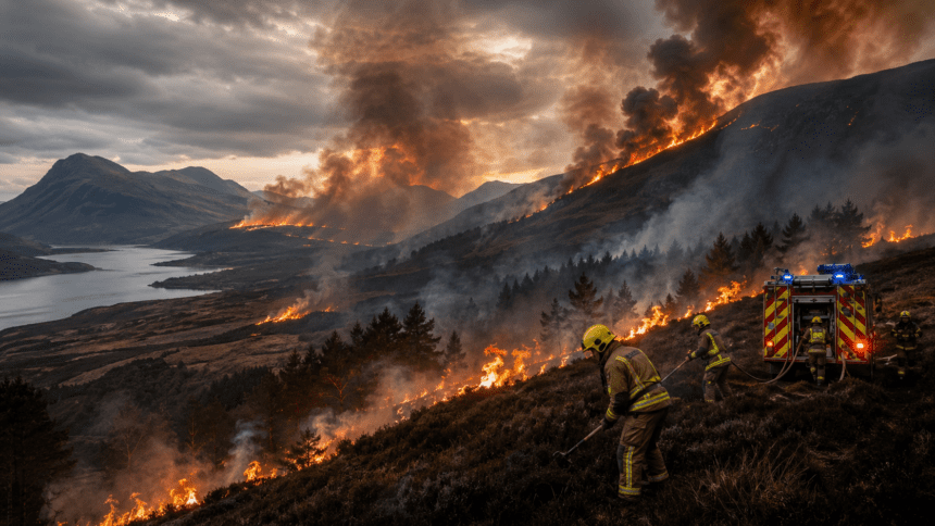 Series of wildfires breaks out across Scotland during ‘extreme’ alert