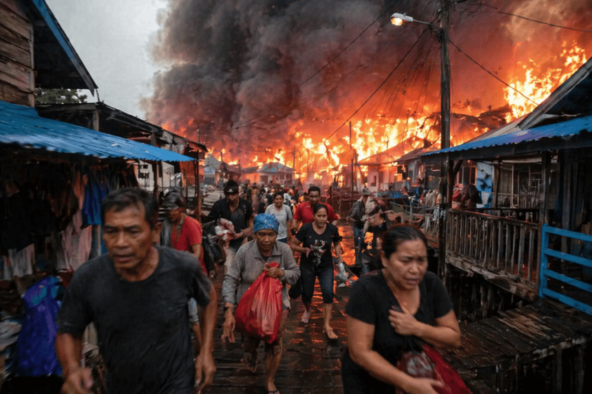 Fire razes 200 homes in Sabah, leaving hundreds homeless