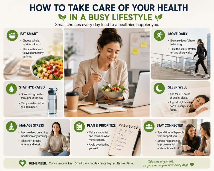 how to take care of your health in a busy lifestyle
