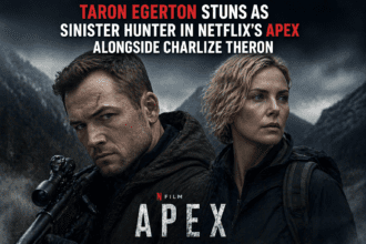Taron Egerton stuns as sinister hunter in Netflix’s Apex alongside Charlize Theron