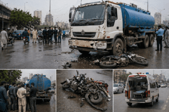 Water tanker claims another life in Karachi; road death toll rises