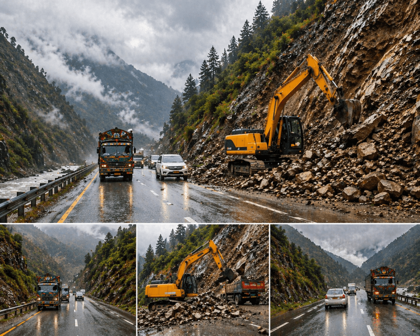 Traffic restored on the Karakoram Highway after landslides as heavy rains lash Gilgit-Baltistan