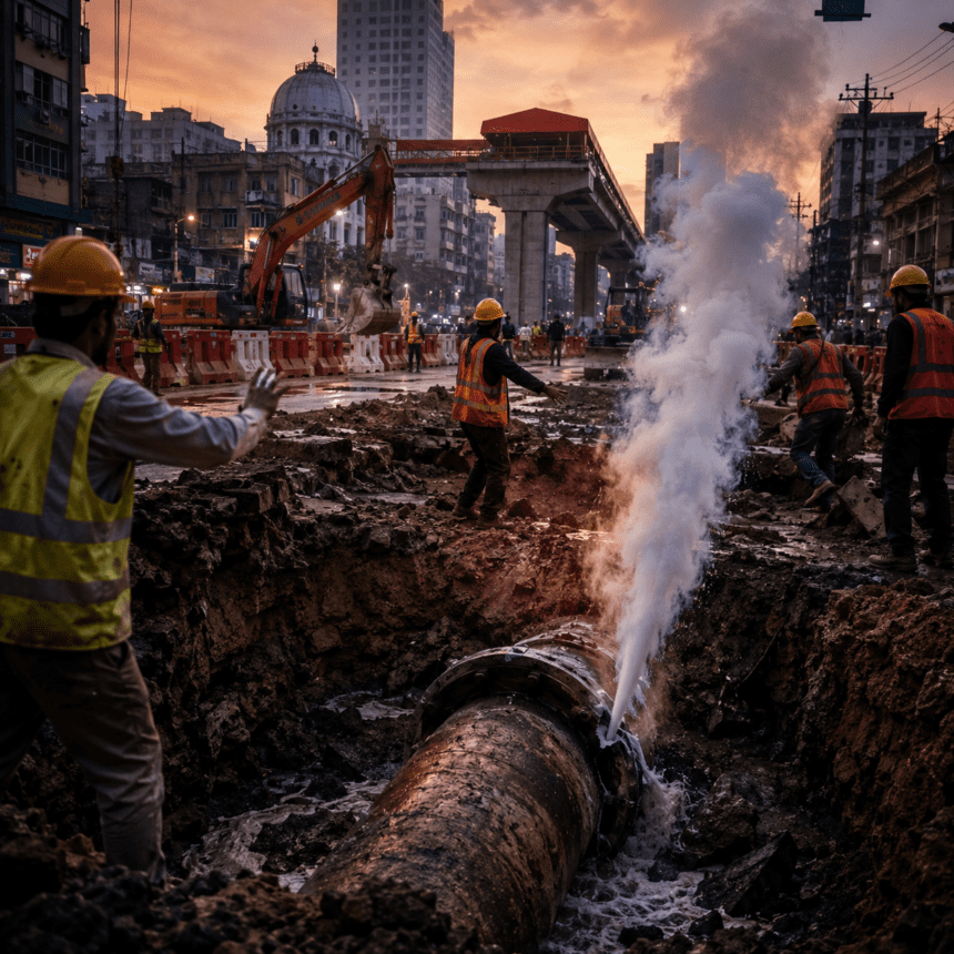 Gas supply suspended after pipeline damaged in Karachi Red Line construction