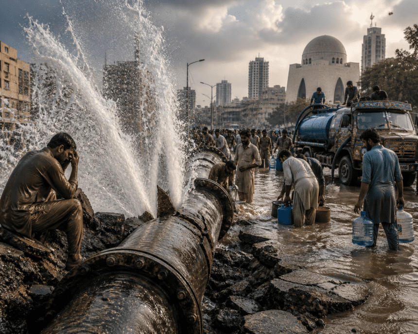Karachi’s taps run dry as power failure triggers pipeline bursts