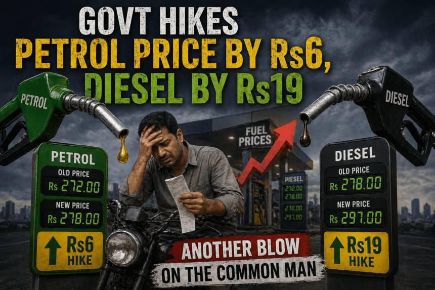 Govt hikes petrol price by Rs6, diesel by Rs19