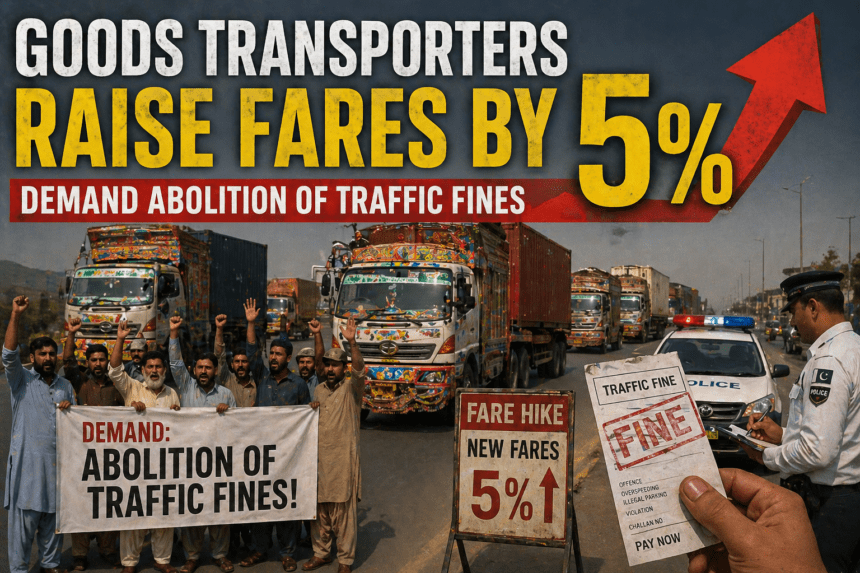 Goods transporters raise fares by 5%, demand abolition of traffic fines