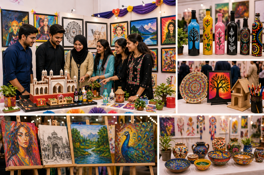 Spectacular Art & Craft Exhibition at Aligarh Institute Showcases Students’ Creativity
