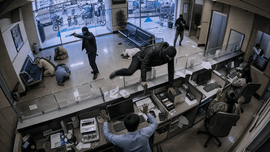 CCTV footage shows daring armed bank robbery in Karachi