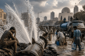 Karachi’s taps run dry as power failure triggers pipeline bursts