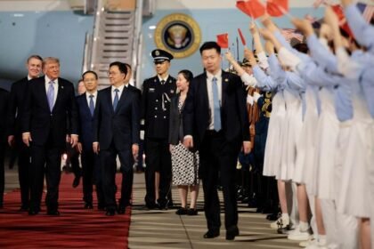 Trump lands in Beijing for high-stakes talks with Xi as trade and North Korea loom large