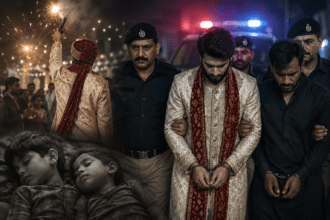 Groom among two arrested after aerial firing kills two boys at Karachi wedding