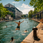 Parisians Trade Climate Woes for Cooling Dips in Industrial Canal