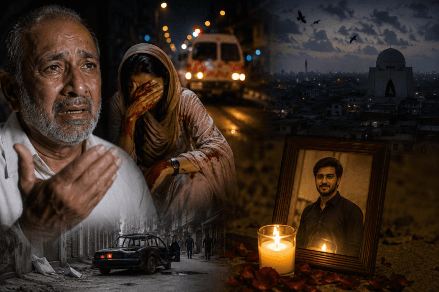 Five-hour wait for help as Karachi man killed, wife left bleeding
