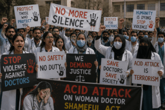Doctors, Paramedical Staff Protest Acid Attack on Woman Doctor in Quetta