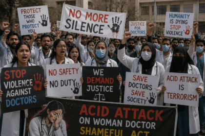 Doctors, Paramedical Staff Protest Acid Attack on Woman Doctor in Quetta