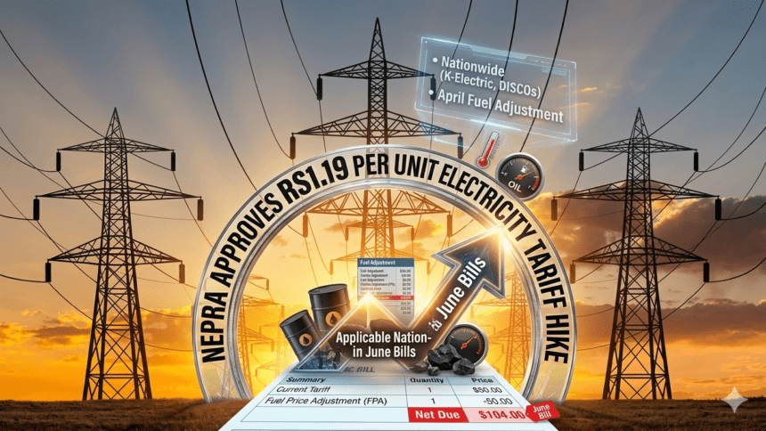 NEPRA Approves Rs1.19 Per Unit Electricity Tariff Hike for April Fuel Adjustment; Applicable Nationwide in June Bills