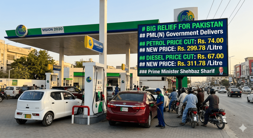Rs74 reduction in petrol prices, diesel cut by Rs67: PM Shehbaz
