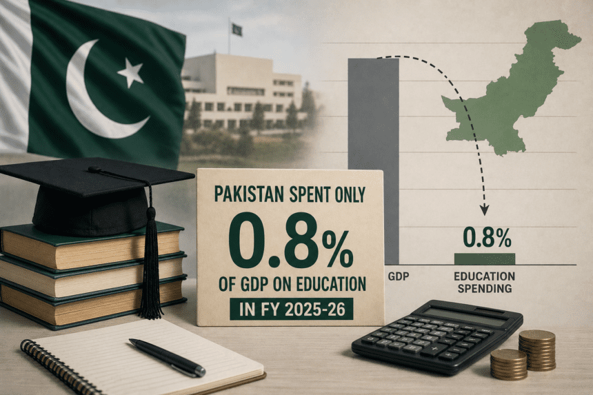 Pakistan Allocated Only 0.8% of GDP to Education in FY 2025-26