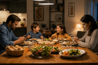 Parents are on devices during meals even more than their kids. Here’s how to rethink family dinner