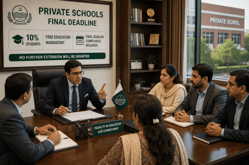 Punjab Sets Deadline for Private Schools on 10% Free Education Rule