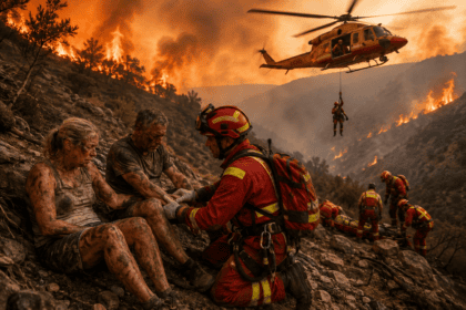 British couple rescued from Spanish wildfire ravine with severe burns