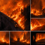 Freight train barrels through wall of fire in British Columbia