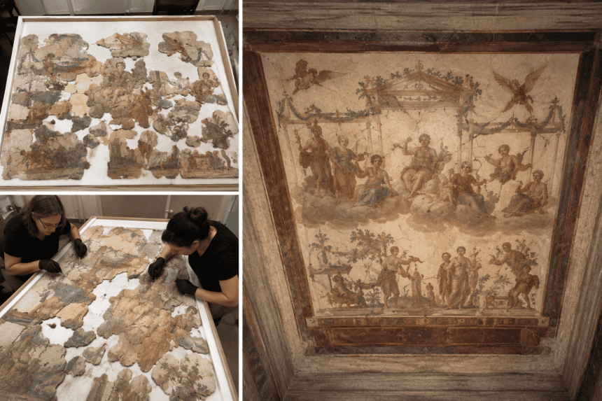 Rare Pompeii Ceiling Reconstructed from Thousands of Ceramic Fragments