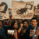 Protesters unleash cockroaches on TV news crews in bizarre Delhi standoff